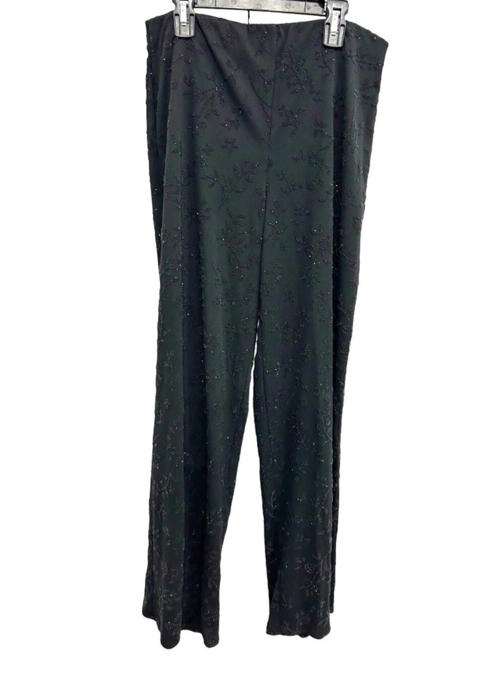 Liz Claiborne Collection Womens Black Beaded Floral Pull On Pants Size S
